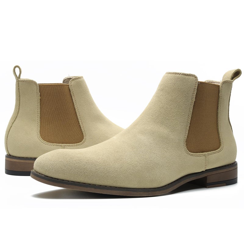 Cestfini Chelsea Boots Men Classic Elastic Dress Boots Casual Men's Leather Chelsea Ankle Boots E05-CAMEL-10 - Image 2